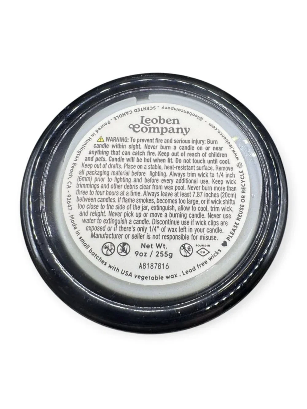 Leoben Co Bergamot & Geranium Vegan Soy Wax Scented Candle, 9 Oz